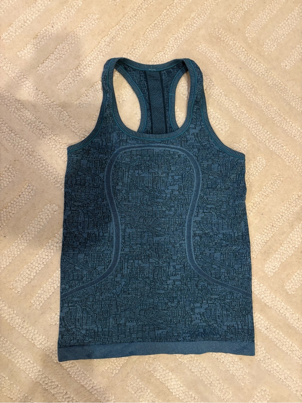 lululemon athletica Teal Patterned Racerback Tank